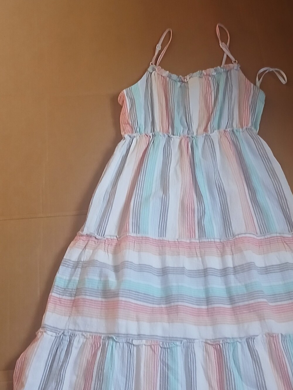 Jessica Simpson Striped Pastel Sun Dress - Multi Sz Small